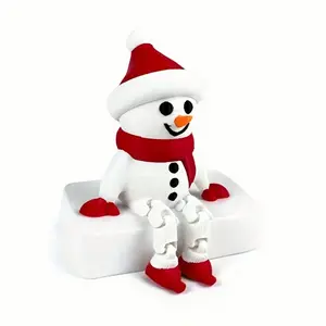 3D Printed Christmas Tree Snowman Reindeer Figurines, Christmas Ornaments, Bag Hanging Decorations, Holiday Gift, Home Decoration, Office Desk Display