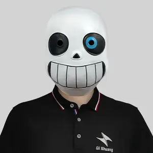 Undertale Blue Eyes Latex Mask - Comfortable Anime Headgear, Christmas Party Cosplay Prop, Fashion Face Covering Accessory, Accessories