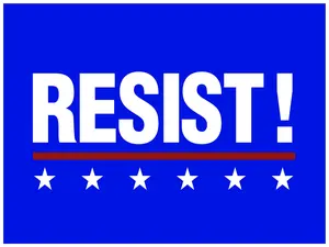 Resist! - Anti Trump 2025 18x24 inch 2-Sided Political Yard Sign with Stakes Made in USA Waterproof UV Ink Corrugated Plastic Sign