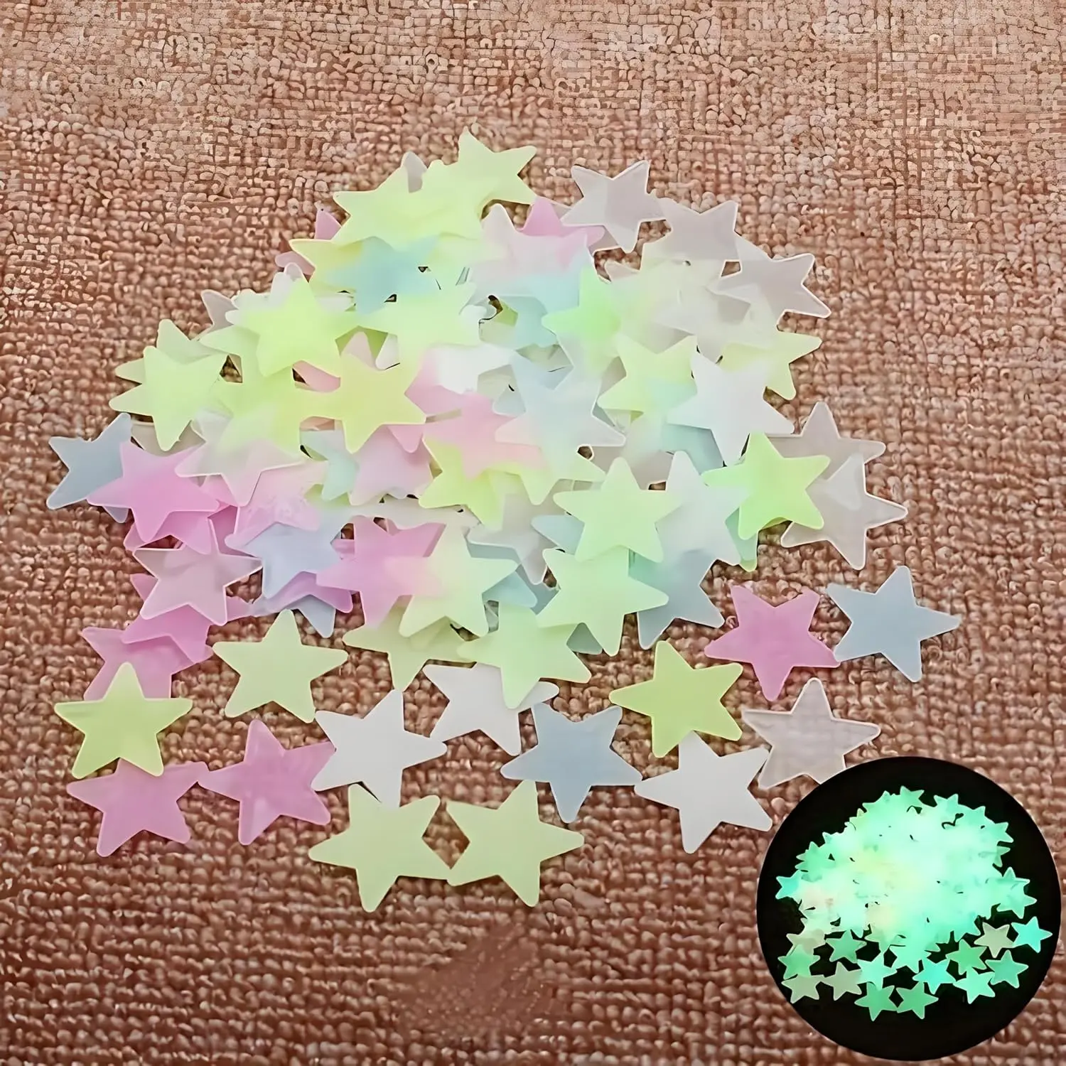 2Pcs Polyester Decorative Glow-in-the-Dark Star Wall Stickers, Self-Adhesive Luminous Celestial Constellation Decals for Bedroom Ceiling, Home Party Decor