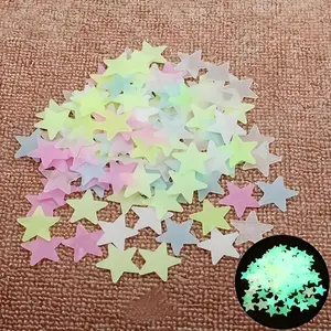 2Pcs Glow in The Dark Stars Wall Stickers, Self-Adhesive Luminous Decor for Bedroom, Room and Home Art, Fluorescent Night Sky Ceiling Decals for Party, Room Decorations