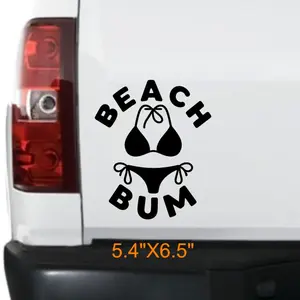 Beach Bum bikini decal fun vinyl sticker for cars, beach gear, summer vibes Perfect for beach lovers, summer vibes, and tropical themed gift