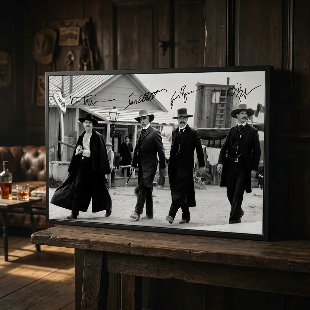 Vintage Tombstone Movie Poster - Wyatt Earp, Doc Holliday & Earp Brothers Walking Scene, Classic Western Decorative Artwork, Vintage Art Graphic, Bedroom Art, Room Gift, Aesthetic Fashion Home Decor Print