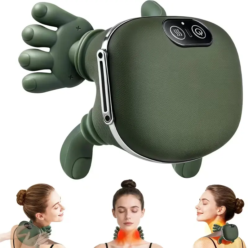 4D Massage Gun - Portable - For Neck, Back, Shoulders - Relieves Muscle Tension, Simulates Palm Massage, Ideal for Office Use - Perfect Holiday Gift