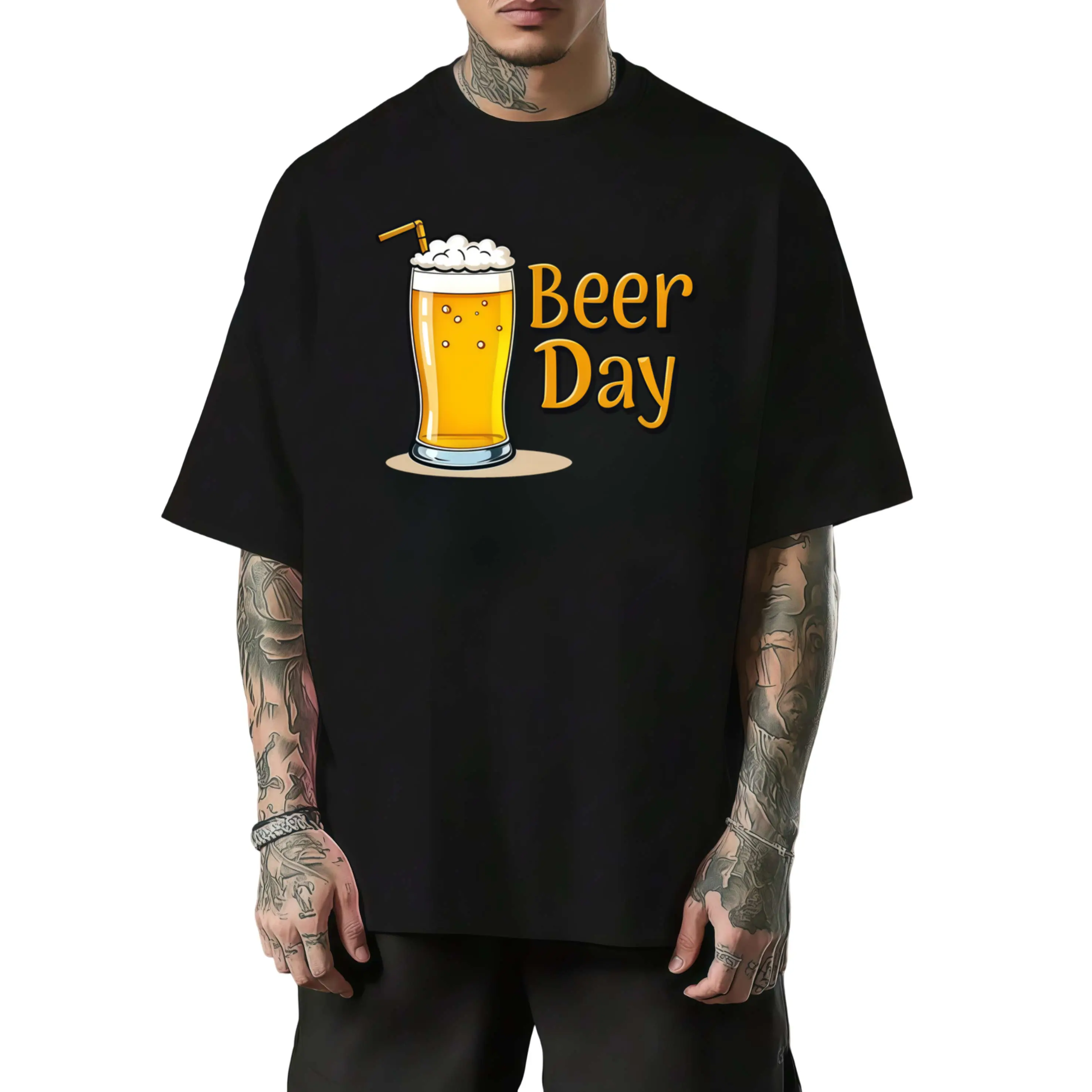 Men'S Vintage Pattern Short Sleeve T-Shirt - Oktoberfest Celebration Style: A Casual Tee Designed for Oktoberfest, Regular Fit, Machine Washable, All-Season Wear, Classic Cotton