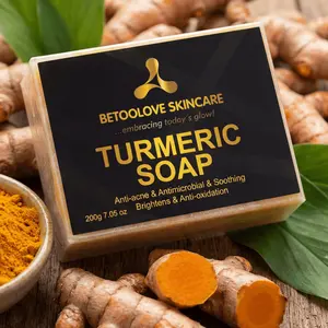 Turmeric Soap Bar 200g | Turmeric & Vitamin C Cleansing Soap for Face & Body | Brightening & Soothing | Anti-Acne & Antimicrobial