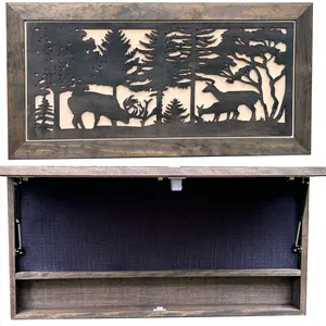 Large Hidden Storage Cabinet Deer Scene Wall Decor - Deer In The Woods Concealed Cabinet by Bellewood Designs