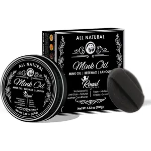 Royal Kitchen Mink Oil for Leather Boots - Leather Shoe Cleaner with Mink Oil for Deep Conditioning & Waterproofing - Boot Cleaner That Restores Shine & Prevents Cracks - Ideal for Jackets & Couches
