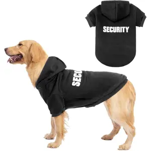 Security Dog Hoodies Puppy Sweater Cold Weather Dog Coats Soft Brushed Fleece Pet Clothes Hooded Sweatshirt for Dog Cat X-Large (Chest Girth 34")