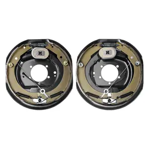 Electric Trailer Brake Assembly, 12" x 2", Self-Adjusting Electric Brakes Kit for 7000 Lb Axle, 5-Hole Mount, Backing Plates for Braking System Replacement, Includes Right And Left Hand Assemblies, For Boat And Utility Trailers