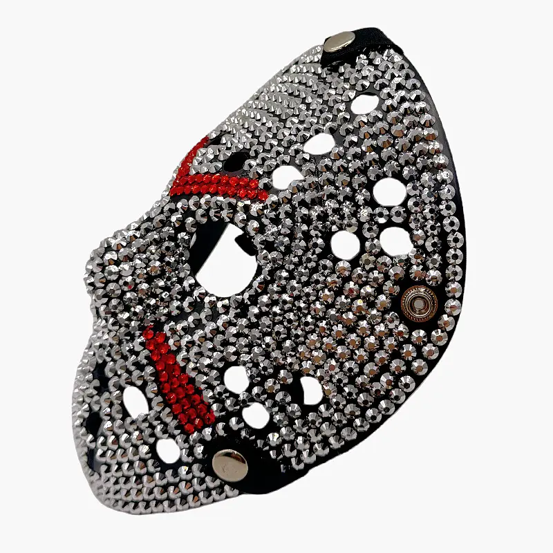 Luxury Rhinestone Jason Voorhees Mask - Sparkling Halloween Party Prop, Festive Event Accessory, Party Props, Accessories