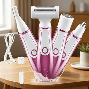 Women's Multi-Use Trimmer Kit, Compact & Portable Electric Shaver, Gentle & Efficient for Facial Hair, Body Hair & Bikini Line, Ideal for Home & Travel