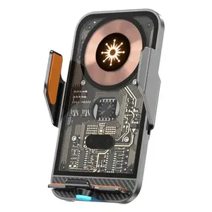 15W Qi Fast Charging Station Adapter Auto Car Mount Phone Holder Stand Car Wireless For iPhone Samsung LG Infrared Induction Adapter Transparent Adjustable Automatic Cable Clip Device Protection Usb Cellphone  Smartphone Mobile Electronic
