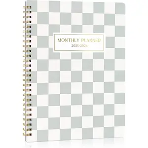 Beautiful Checkered 2025-2026 Monthly Planner and Calendar Book - To Do List Notebook That Easily Organizes Your Tasks to Boost Productivity