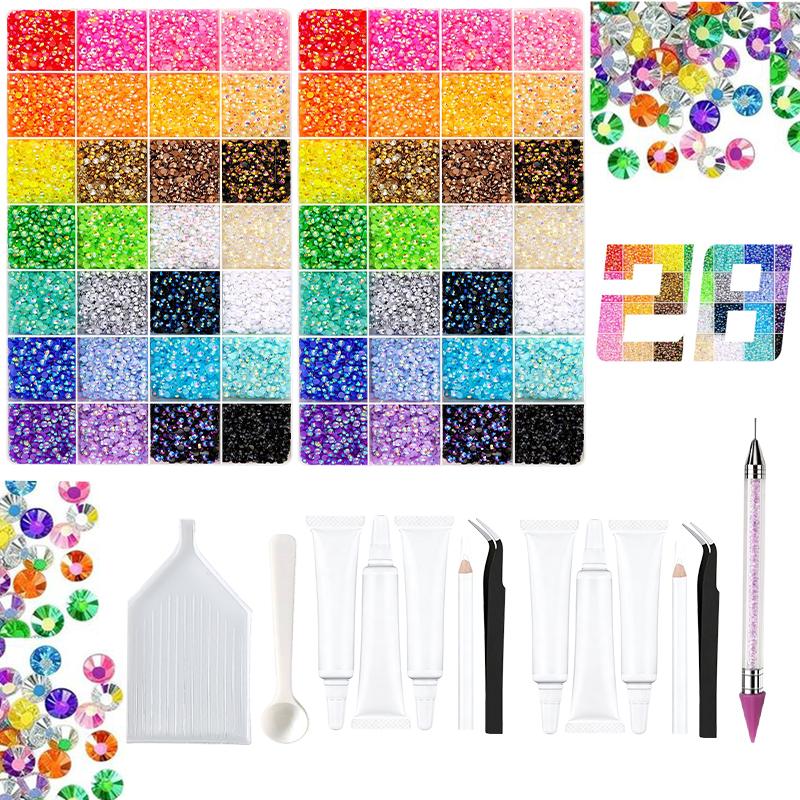 28Colors 3mm Jelly Flatback Rhinestones,DIY bedazzling kit, Bedazzling Kit with Nail Art, Shoes & DIY Diamond Art.Gem DIY Bedazzling Kit with Mixed Resin Rhinestones & Tweezers,Pick up Pen and Gifted Tools for DIY Makeup Supplies