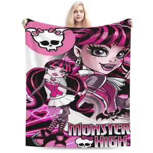 Monster High Flannel Blanket Premium Ultra Soft Lightweight Durable, Perfect for Bed, Sofa, Travel, and Thoughtful Gifts