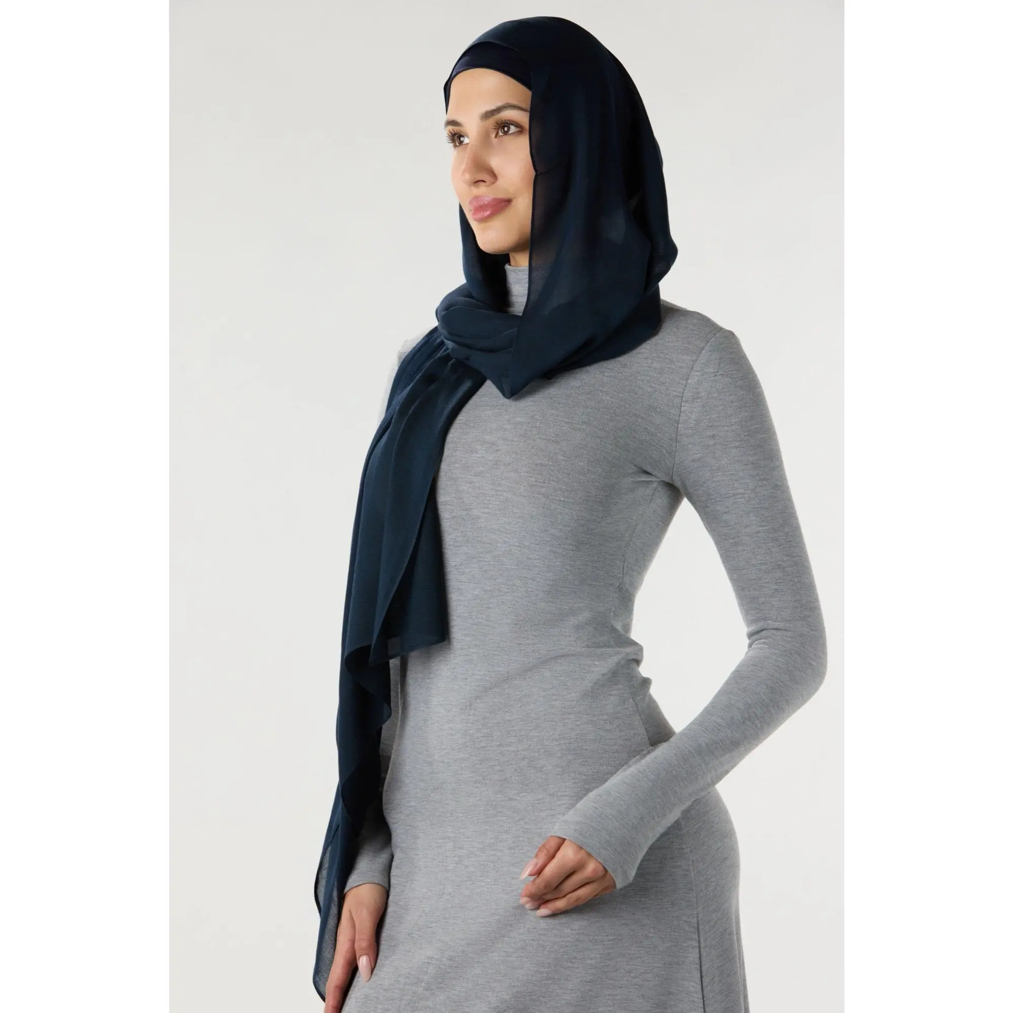 Modal Hijab With Matching Undercap Dark Navy#64