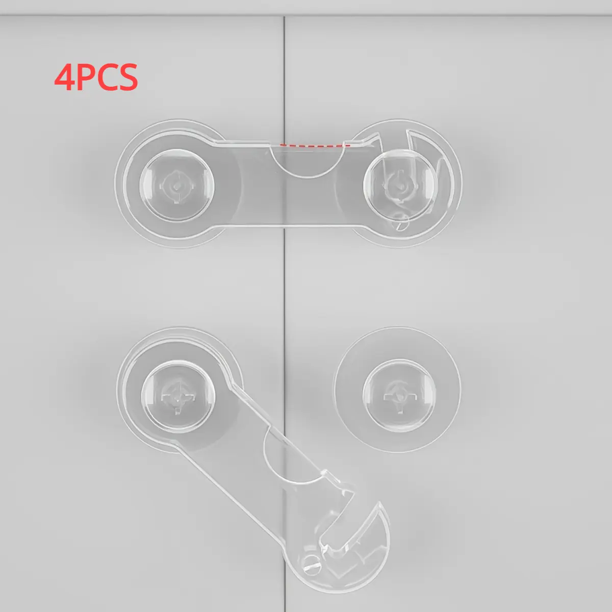 4pcs Short Transparent Hand-proof Cabinet Door Safety Lock Christmas, Halloween, Thanksgiving Day Gift