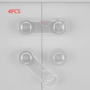 4pcs Short Transparent Hand-proof Cabinet Door Safety Lock Christmas, Halloween, Thanksgiving Day Gift