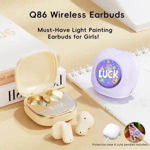 Wireless earbuds light painting Q86, small short handle design, gradual change of atmosphere light, call noise reduction, semi-in-ear type, IPX5 dustproof and waterproof, universal for multiple devices