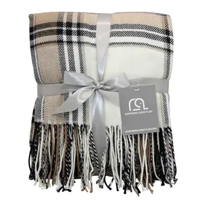Plaid Throw Blanket - Classic 50x60 Inches - Comfortable and Ultra-Soft - Lightweight, Cashmere Like deal for Living Room, Couch All Seasons,  Gifts Ideas throw blanket christmas gift gift idea mom gift