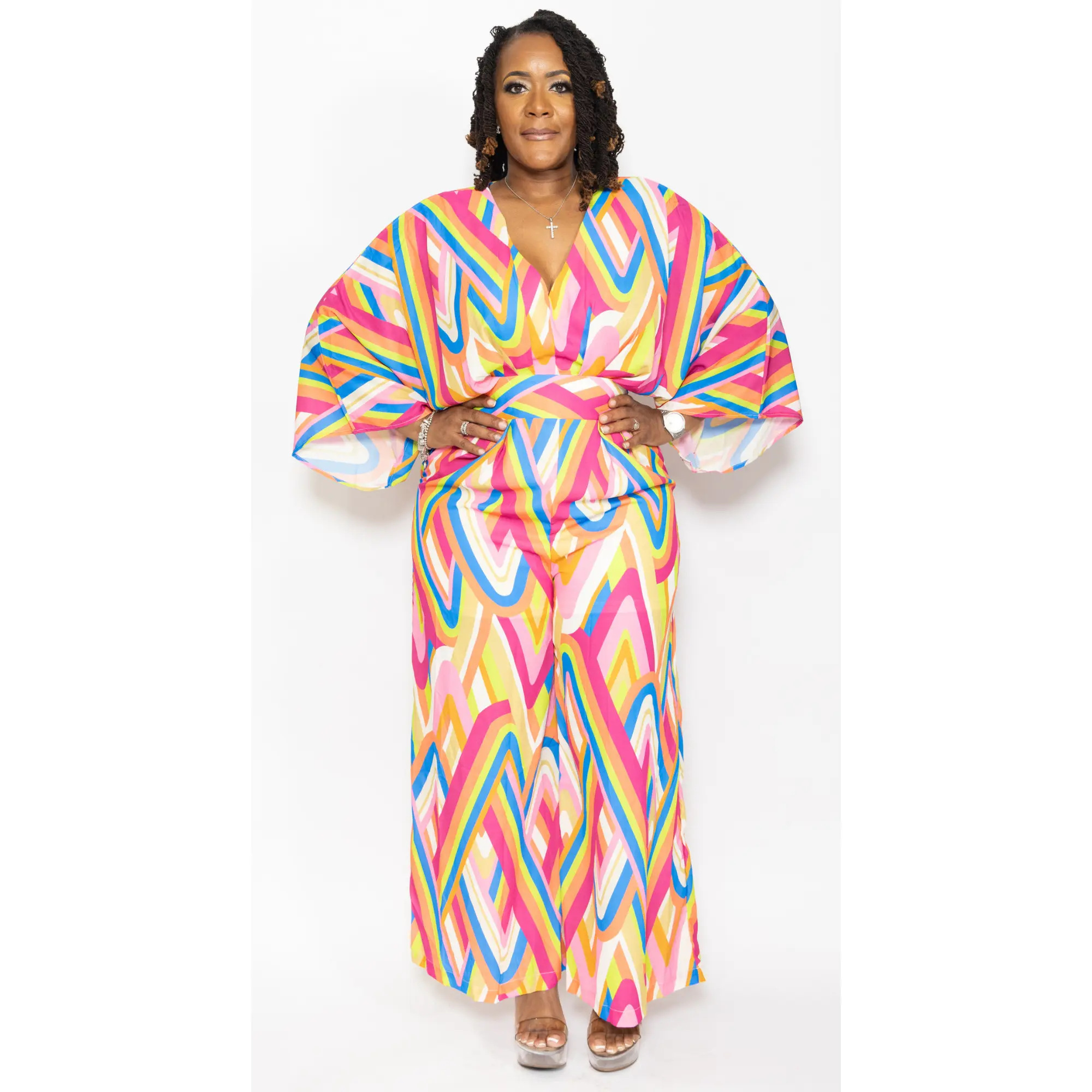 Paintbrush Kimono Sleeve Jumpsuit