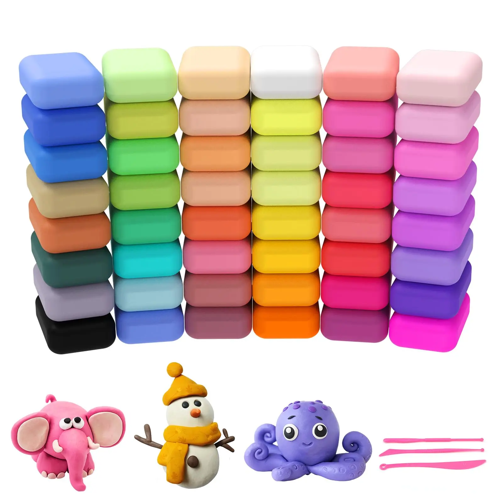Air Dry Clay Kit - 48 Colors Air Dry Ultra Light Clay, Air Dry Clay for Crafting, DIY Molding Clay for Kids, DIY Clay Kit with Sculpting Tools, Decoration Accessories, Kids Art Crafts