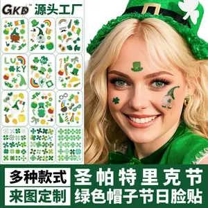 New Holiday Party Cuckold Day, Irish Day, Cuckold Day, Shamrock and Four Leaf Clover Face Stickers