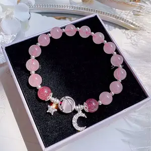 1 Starry Cat's Eye Stone Bracelet For Female Instagram In A Niche Design, New Grey Moonlight Star Moon Crystal Bracelet