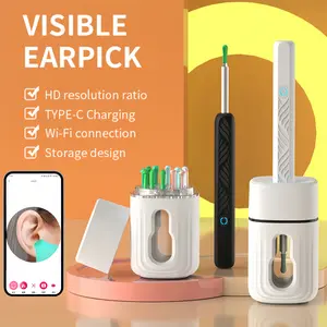 1080P HD Earwax Removal Camera Set with 6 LED Lights, 12 Ear Spoon Sets + Storage Box, Compatible with iOS and Android Smartphones, Earwax Removal Tool