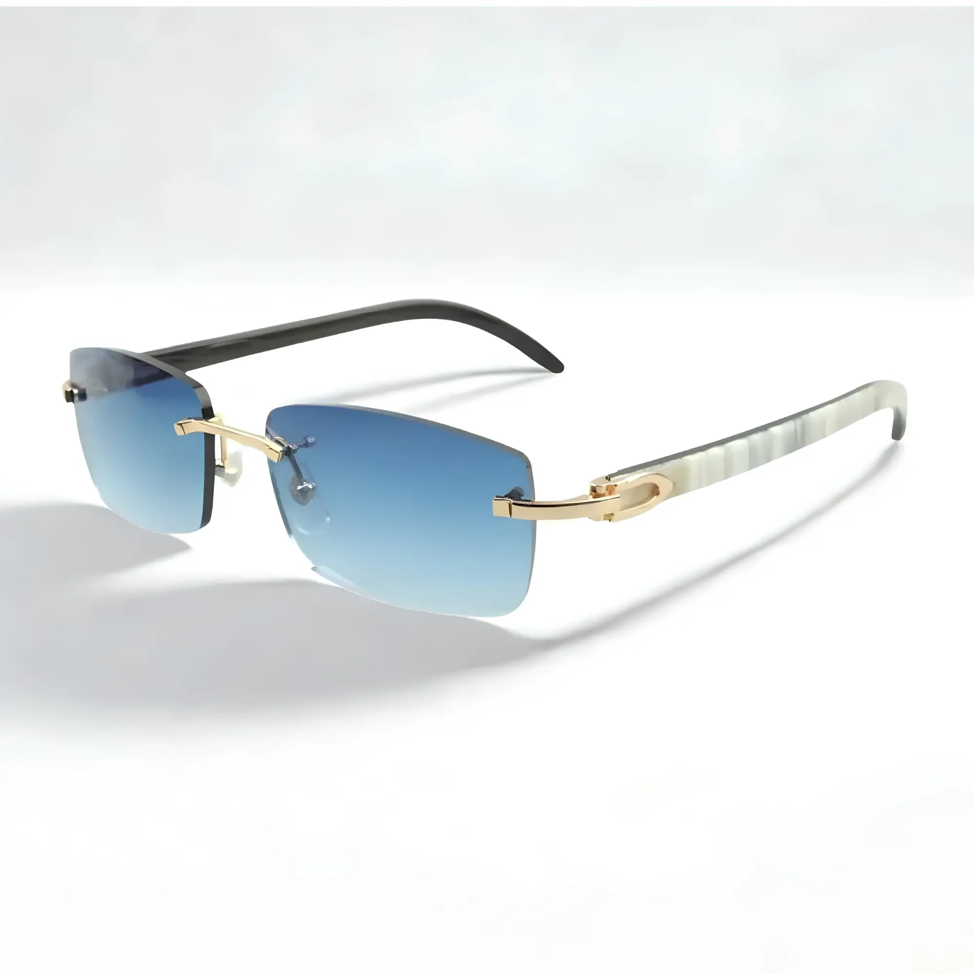 White Textured Buffs Blue Lens Sunglasses White Textured Buffs Blue Lens Sunglasses