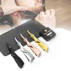 Advanced Straight Razor Set, Manual Folding Shaver for Precision Trimming, Professional Quality Blades, Includes 100 Stainless Steel Blades