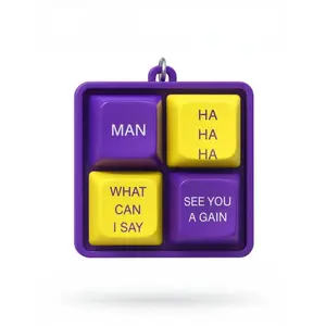 Mamba Theme 4-Key Sound Keycap Stylish Keychain Purple Gold Fun Collectible Gift