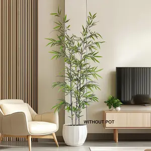 1 Piece Height 130-210cm,Realistic Artificial Bamboo Plant Set, Artificial Trees Outdoor, Easy Care Fake Plants for Home Office Living Room Balcony Decor
