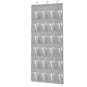 24-Pocket Over The Door storage rack Shoe Organizer with Hook, Closet Shoe Over-The-Door Multi-Pocket