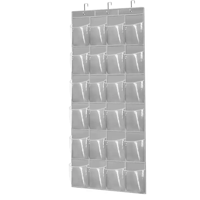 24-Pocket Over The Door storage rack Shoe Organizer with Hook, Closet Shoe Over-The-Door Multi-Pocket