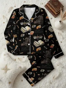 Fourth Wing Satin Pajamas Set, Dragon Book Sleepwear, Violet Sorrengail Nightwear, Book lovers Pjs
