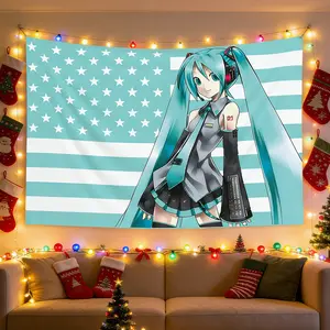 Anime Hatsune Miku 3x5ft Festival Flag Vibrant Party Banner Room Tapestry for Concerts Events and Anime Themed Decor Perfect for Festive Settings
