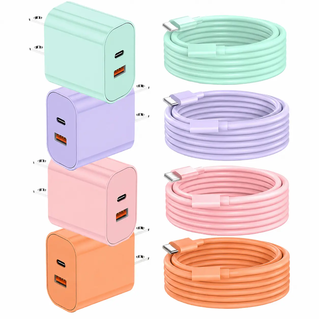 for iPhone 17 16 15 Fast Charging kit , 20W USB C+18W USB-A Charger Block with 10FT USB-C to C Cable Type C Wall Charger Block for iPhone 17 16/16 Plus/16 Pro Max/iPhone 15/15 Pro Max/iPad adapter