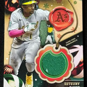 BASEBALL- 2024 Topps - Esteury Ruiz #RC-ER (MEM) Holiday Relics - Oakland Athletics MLB