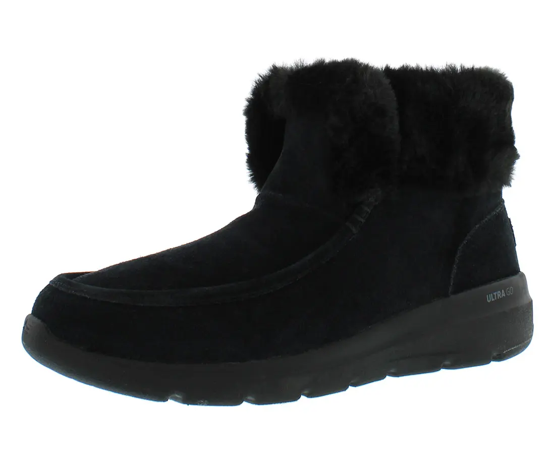 Skechers Women's Glacial Ultra - Star Gazer Ankle Boots, Warm Faux Fur Lined Suede Athletic Winter Footwear, Sneaker, Walking Shoes, Sports Shoes, Trainer, Casual, Closed, Running