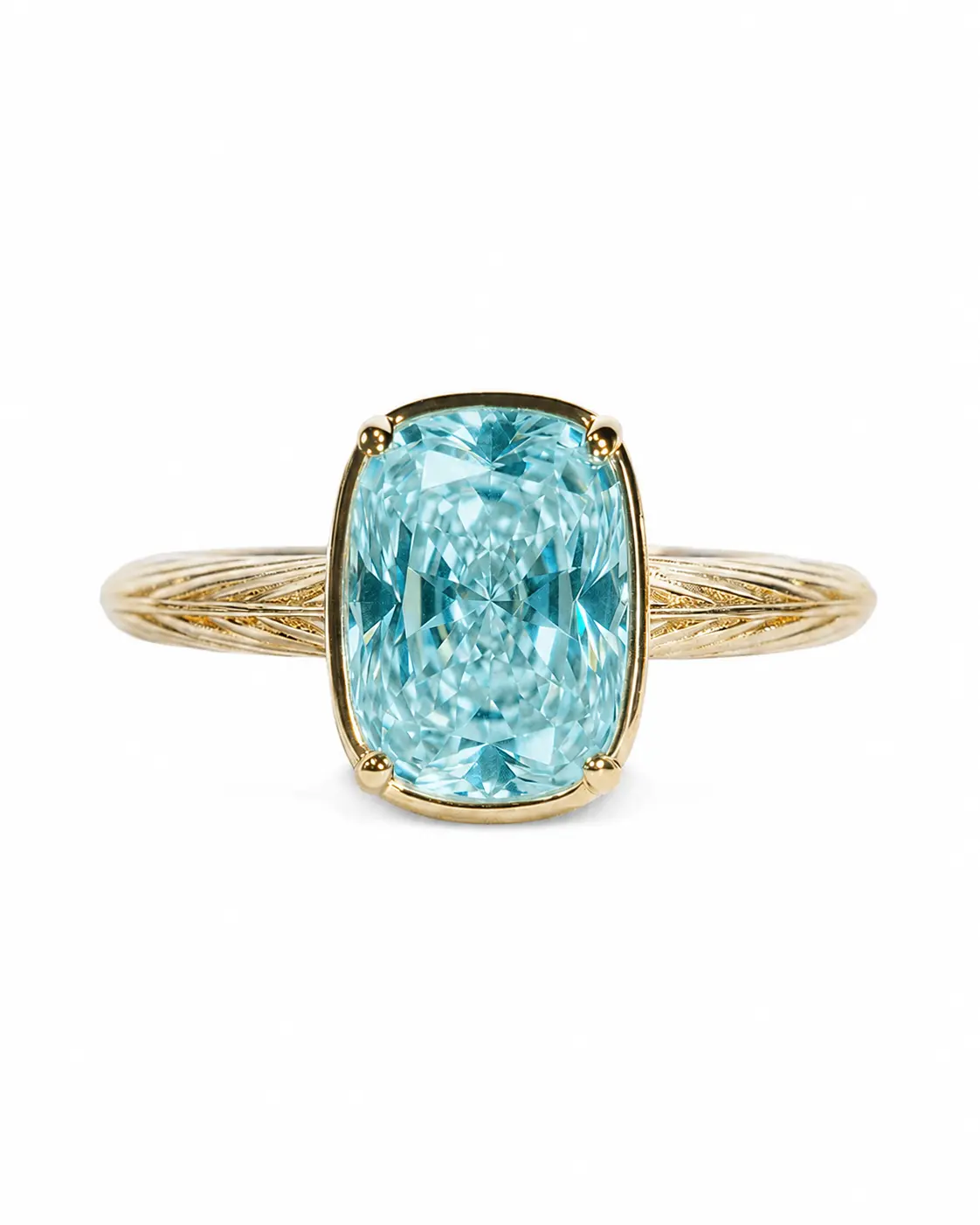 Sterling Silver Mini Aquamarine Elongated Cushion Ring