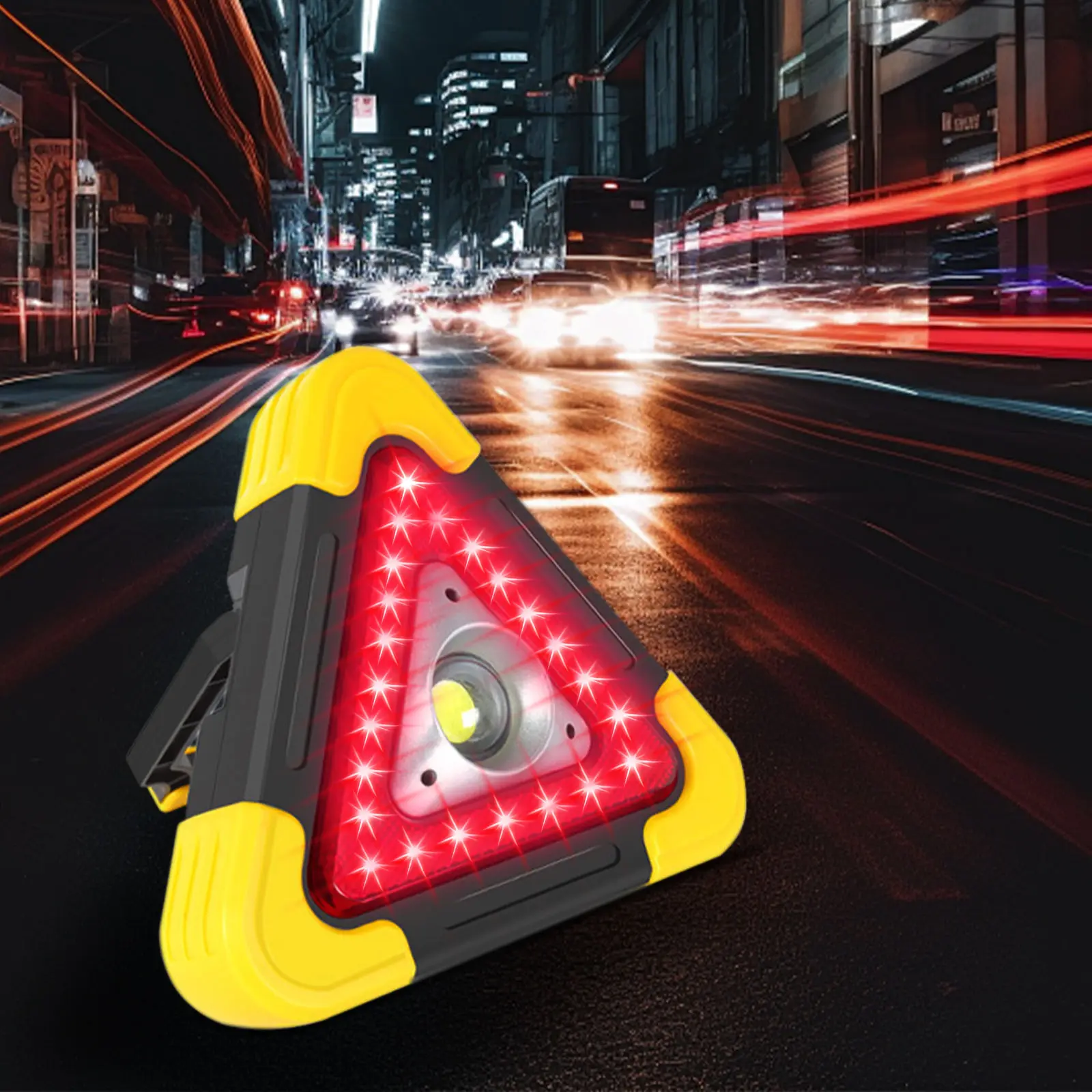 1PC  Triangular Warning Lights,Rechargeable Camping Lights, Ultra-bright COB Floodlights,  Floor-standing Vehicle Breakdown Emergency Lights, Suitable For Car Maintenance, Vehicle Accidents And Malfunctions, Construction Sites, Fishing, And Camping