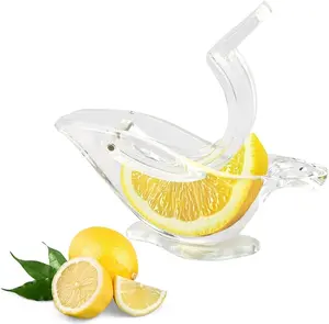 Manual Lemon Juicer, Acrylic Manual Lemon Slice Squeezer, Portable Transparent Fruit Juicer, Elegance Bird Shape, Hand Juicer for Orange Lemon Lime Pomegranate