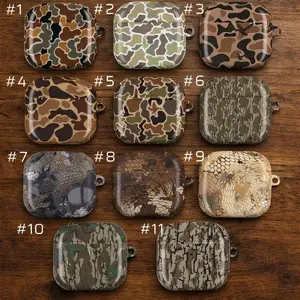 Personalized Initials Camo AirPods Case, Personalized Hunting Camouflage Cover for AirPods Gen 1/2/3/4 & Pro 1/2, Outdoor Gift for Him