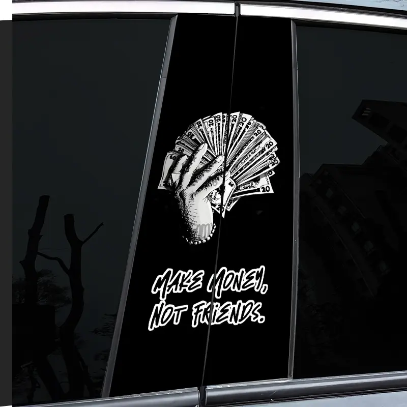2-Piece Dazzling Gold Pattern Decals, High Gloss, Waterproof and Scratch Resistant, PVC-Stickers, Self-Adhesive, Suitable for b-Rods, Doorposts, etc., Ideal for Vehicles, Sticker For Cars