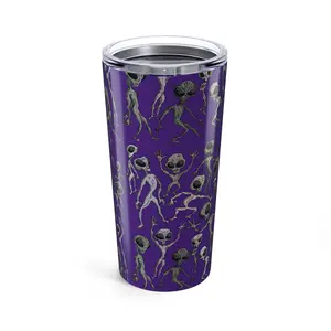 Alien Dance Party Tumbler 20oz, Cosmic Drinkware, Unique Travel Mug, Fun Gift for Sci-Fi Lovers, Cool Space Decor, Suitable for Parties