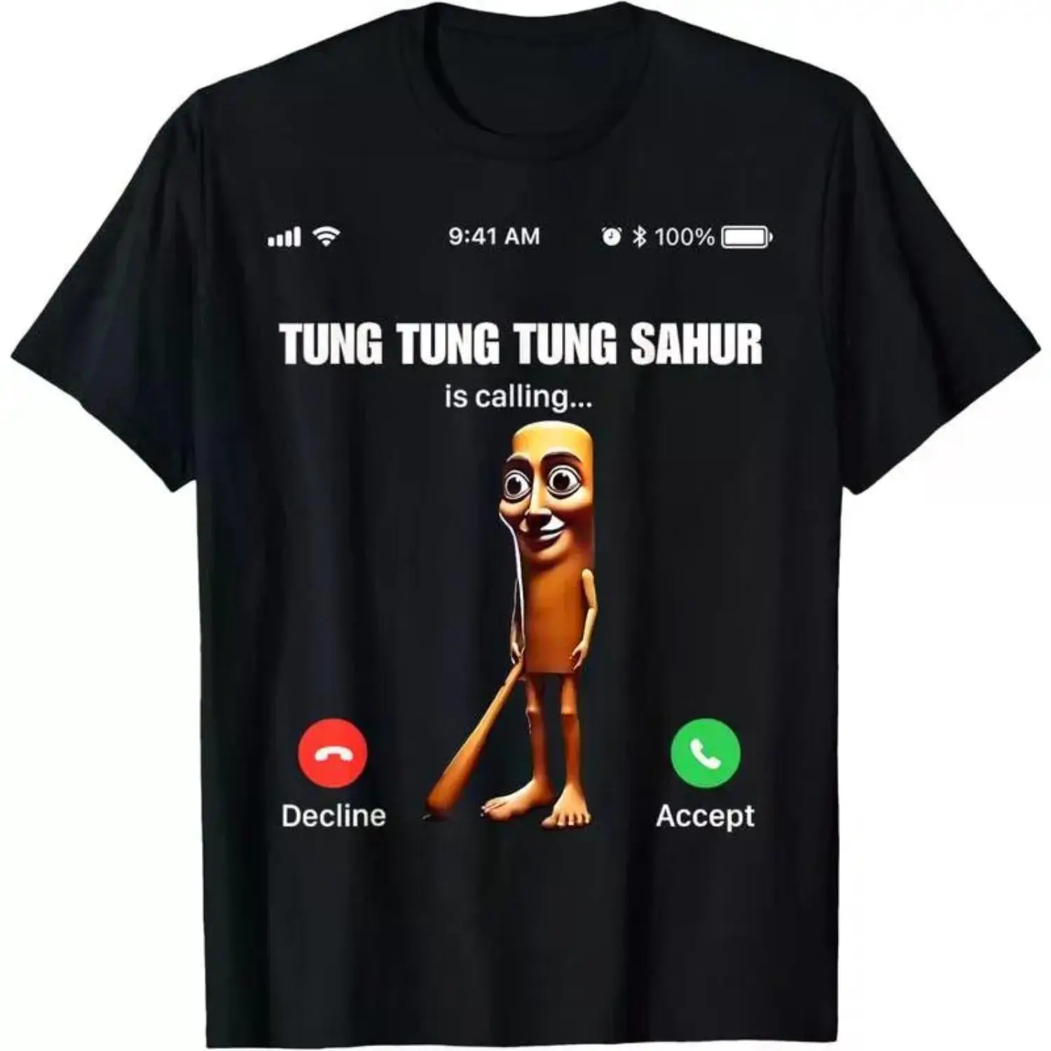 Unisex 100% Cotton Italian Brainrot Meme T-Shirt - "Tung Tung Tung Sahur" Graphic Tee for Women