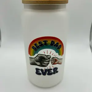 Frosted glass tumbler with your choice of decal. Many differe decals to choose from.