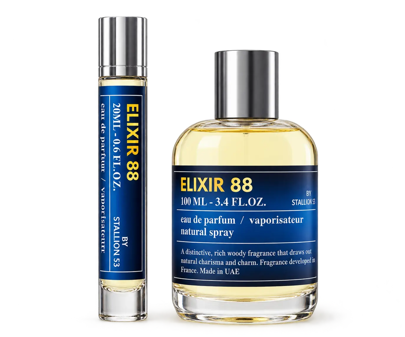 Elixir 88 Perfume Spray Fragrance Set - Eau de Parfum (100ml & 20ml Travel Spray), Fresh Aromatic Woody Scent with Bergamot, Lemon, Lavender & Woody Notes, Perfume Spray Fragrance Sets
